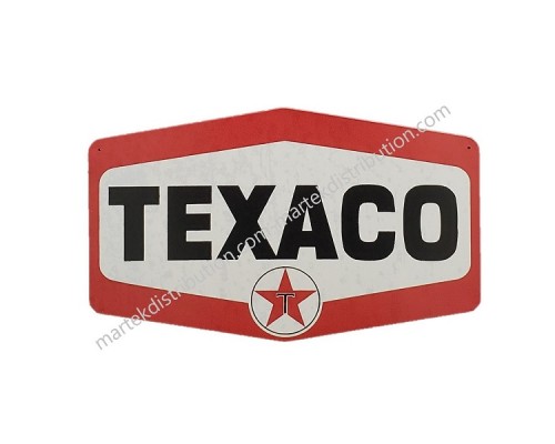 Enseigne TEXACO Hexagone en métal 10" X 16"
